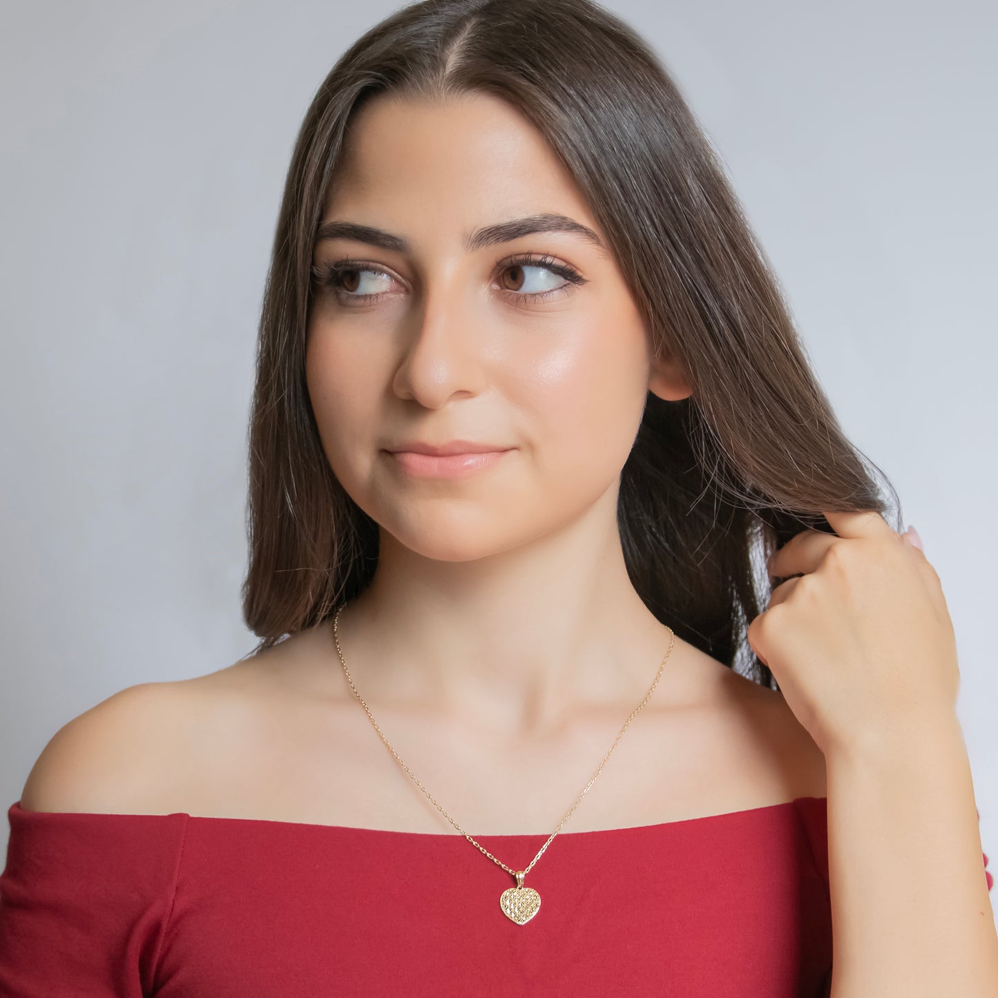 Diamond Cut Heart Pendant In 14K Solid Gold