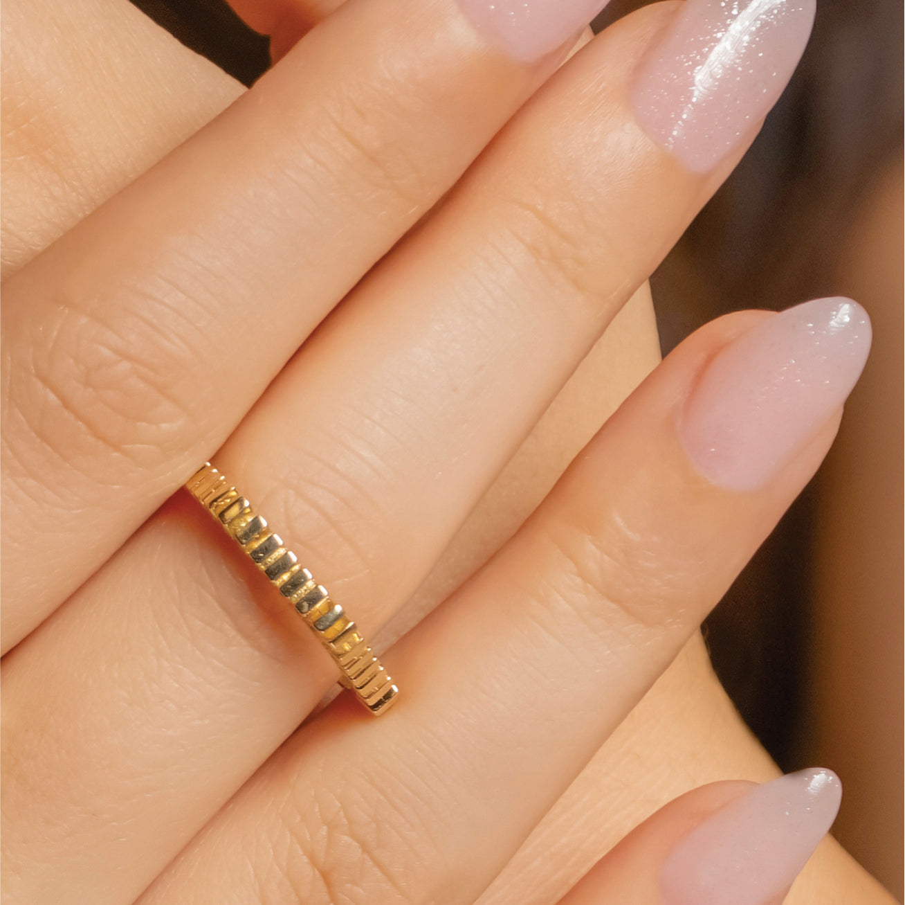 "Lines" Eternity Ring In 14K Solid Gold