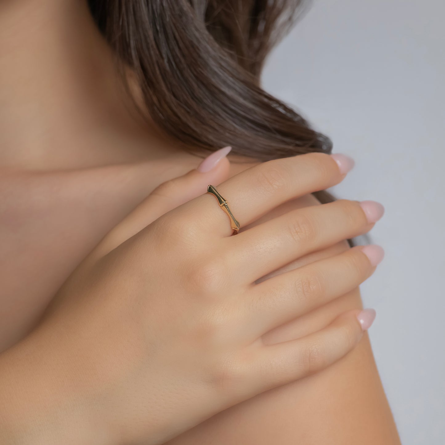 "Hexa" Ring In 14K Solid Gold