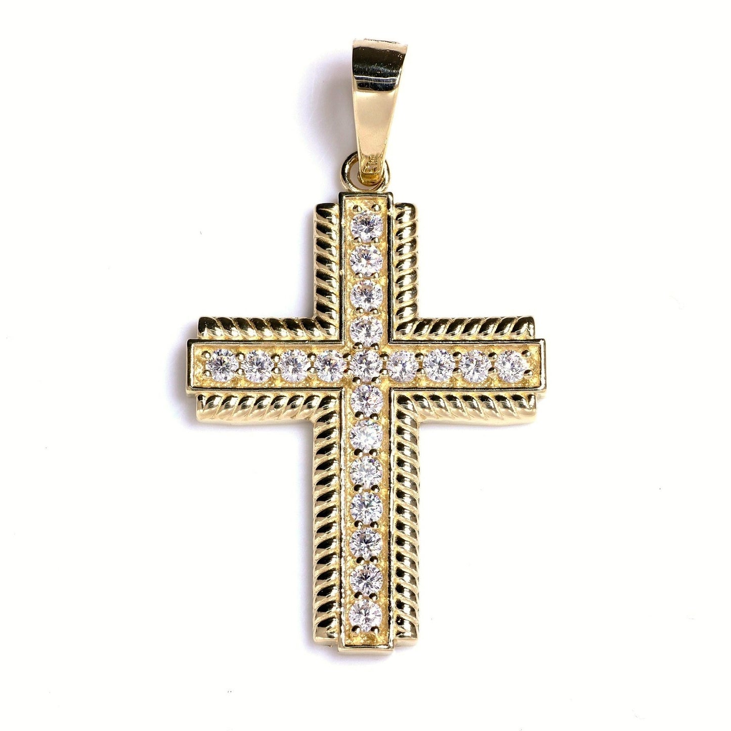 Diamond Cross In 14K Solid Gold
