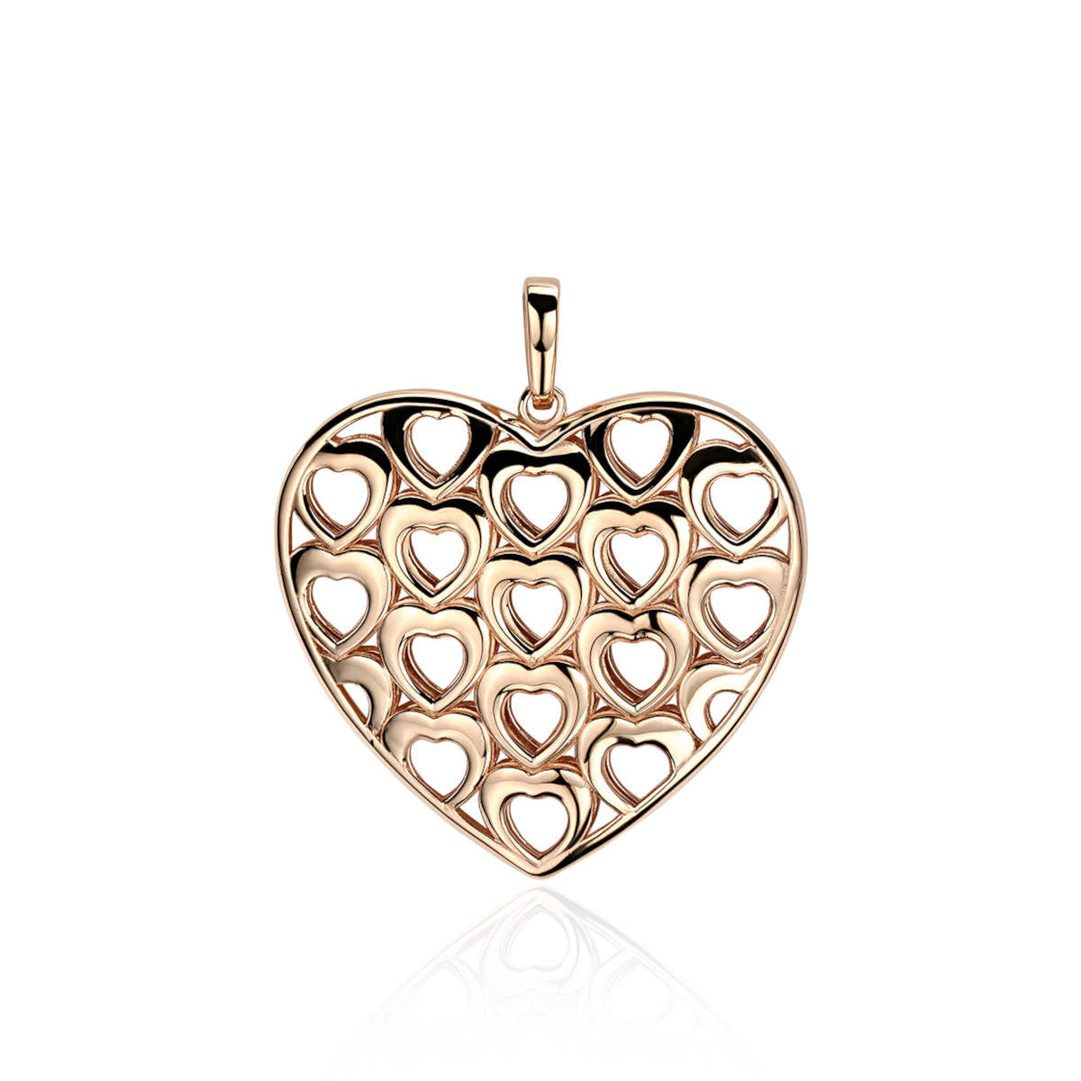 "Hearts" Pendant In 14K Solid Gold