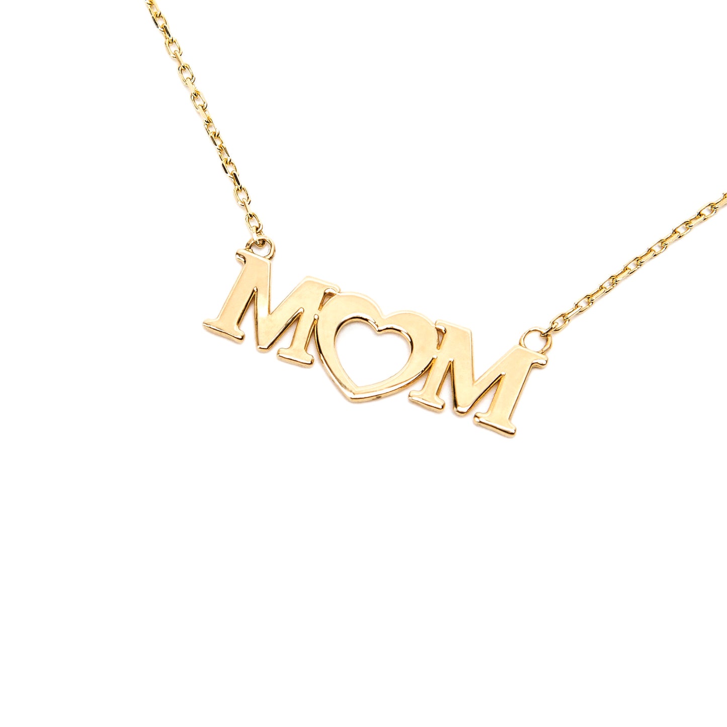 Mom Necklace In 14K Solid Gold