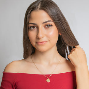 Diamond Cut Heart Pendant In 14K Solid Gold