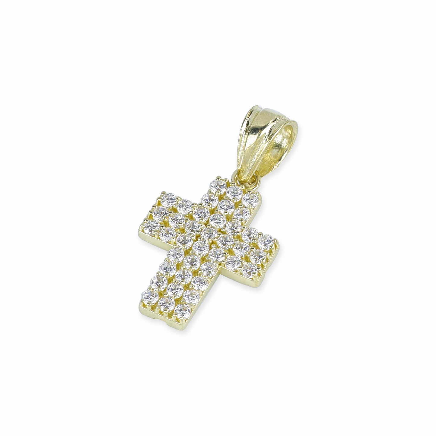 39 Stone Diamond Cross In 14K Solid Gold