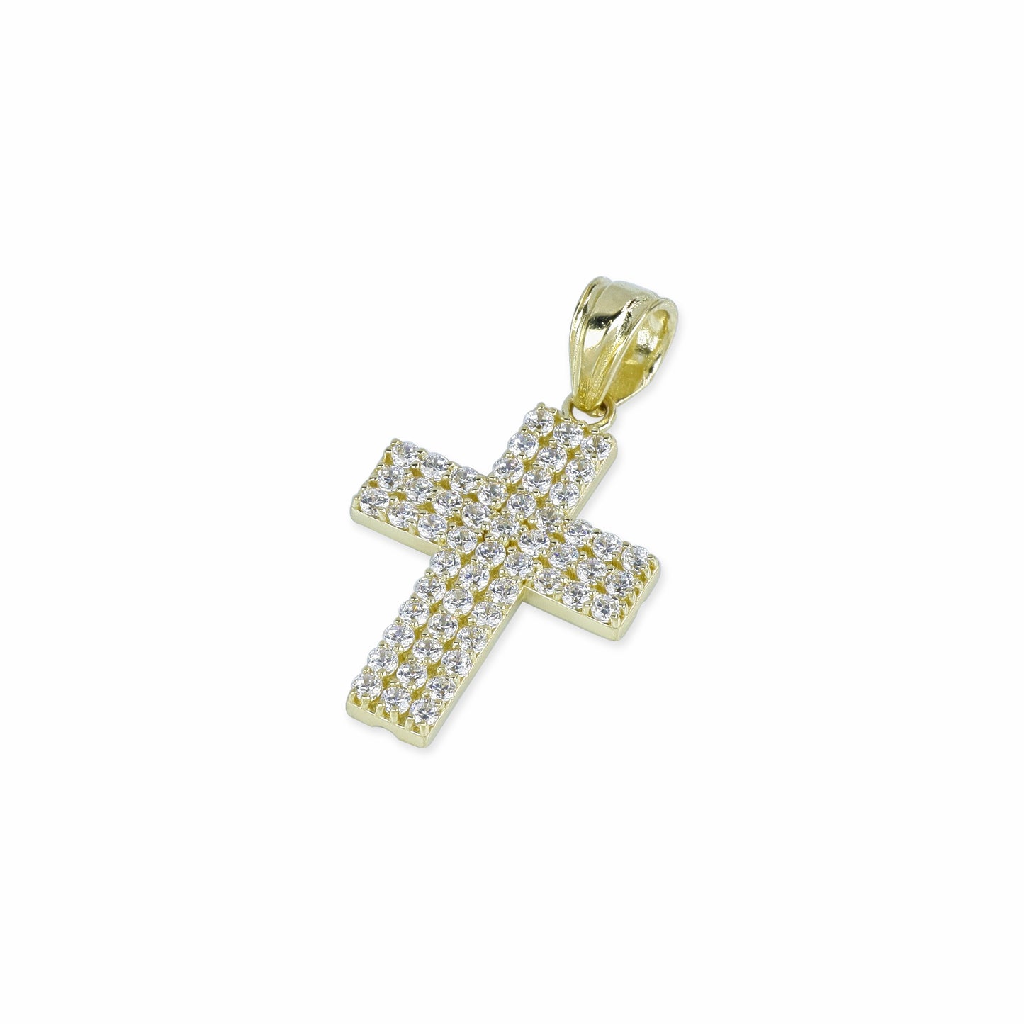 54 Stone Diamond Cross In 14K Solid Gold