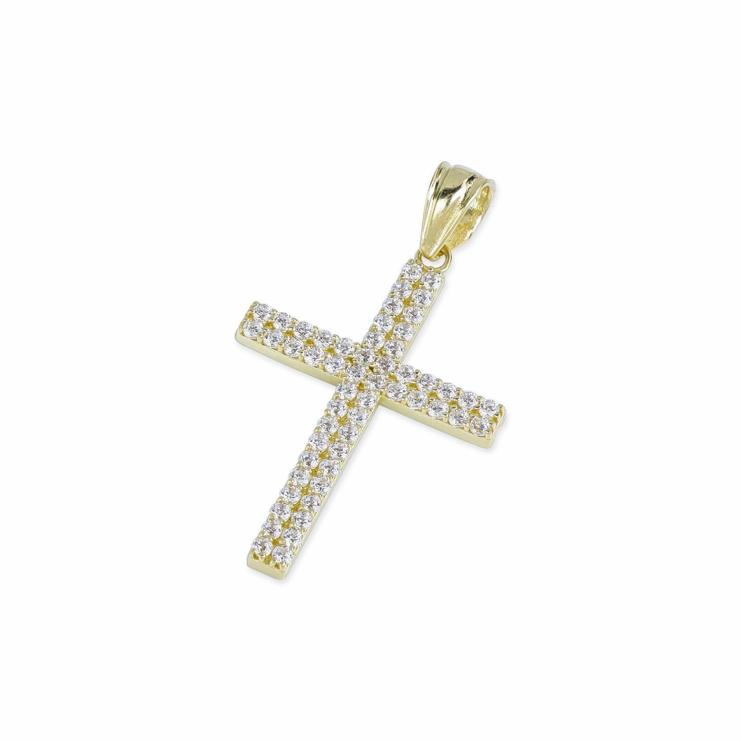 44 Stone Diamond Cross In 14K Solid Gold