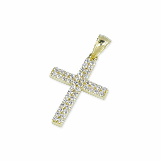 44 Stone Diamond Cross In 14K Solid Gold