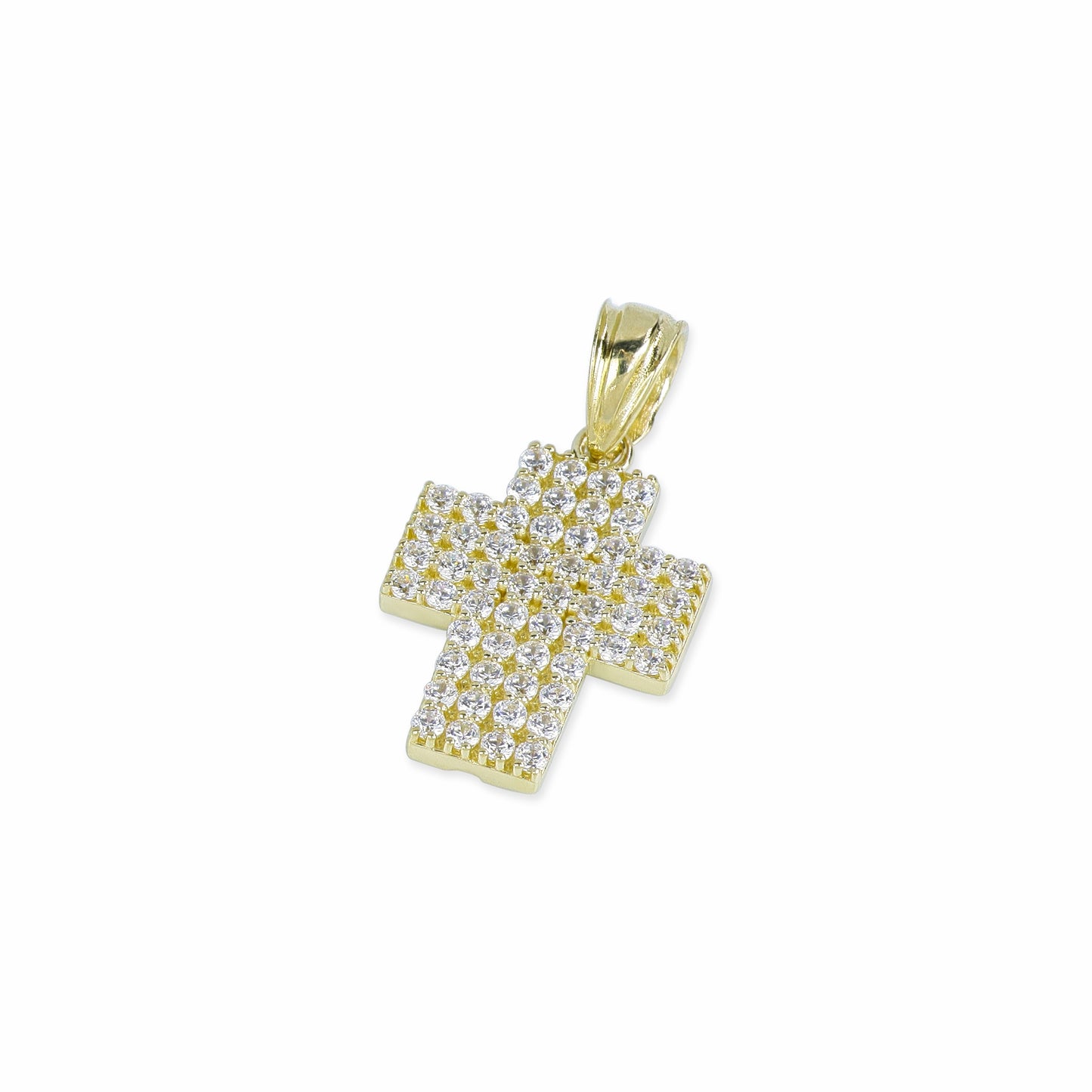 56 Stone Diamond Cross In 14K Solid Gold