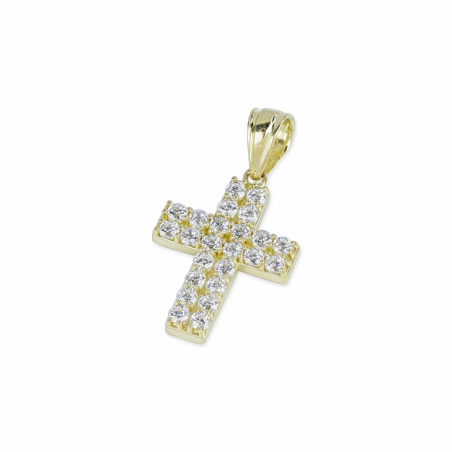 24 Diamond Cross In 14K Solid Gold
