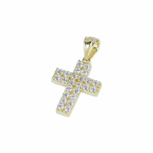 24 Diamond Cross In 14K Solid Gold