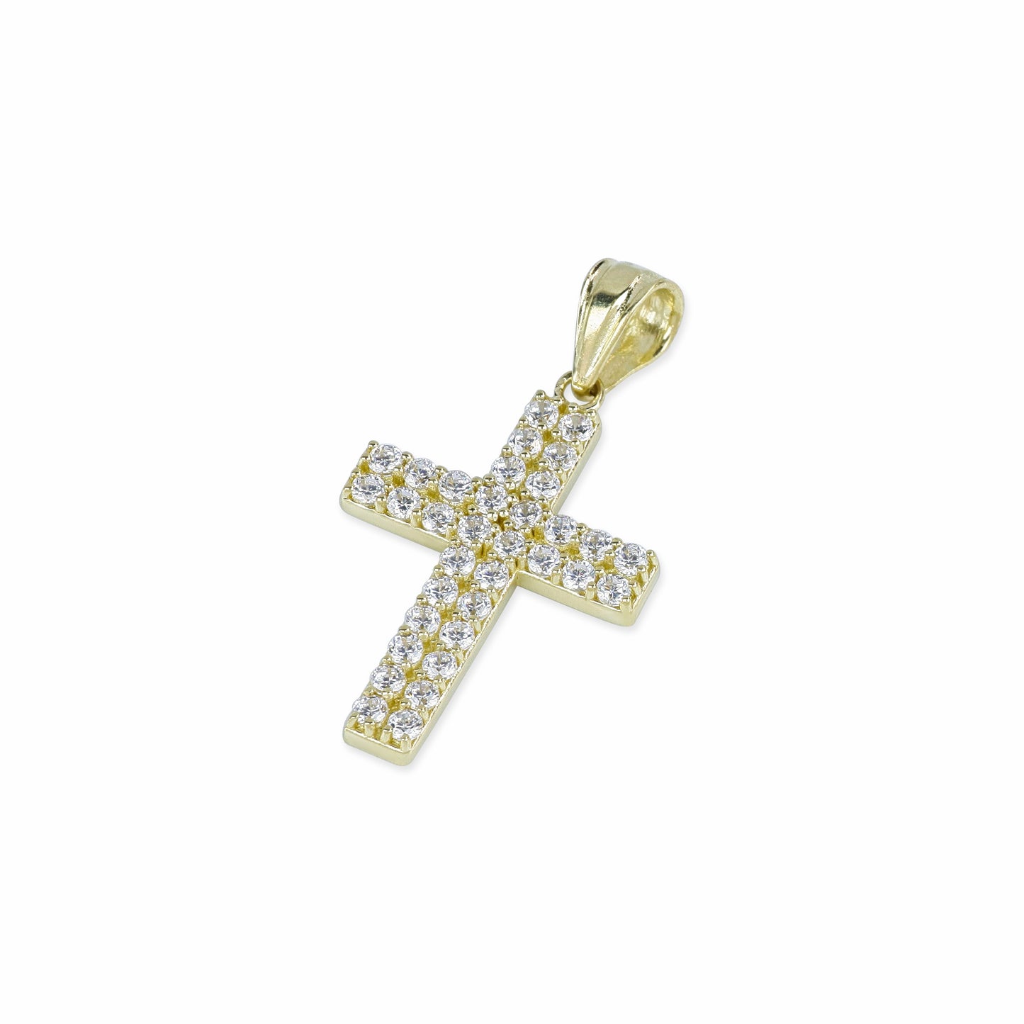 34 Stone Diamond Cross In 14K Solid Gold
