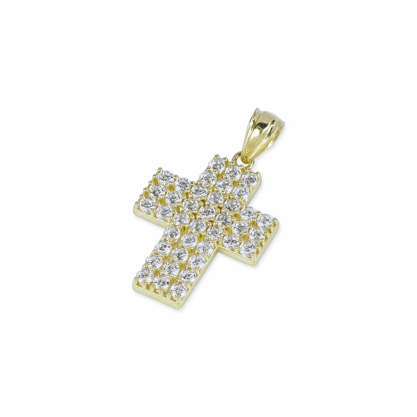 39 Stone Diamond Cross In 14K Solid Gold