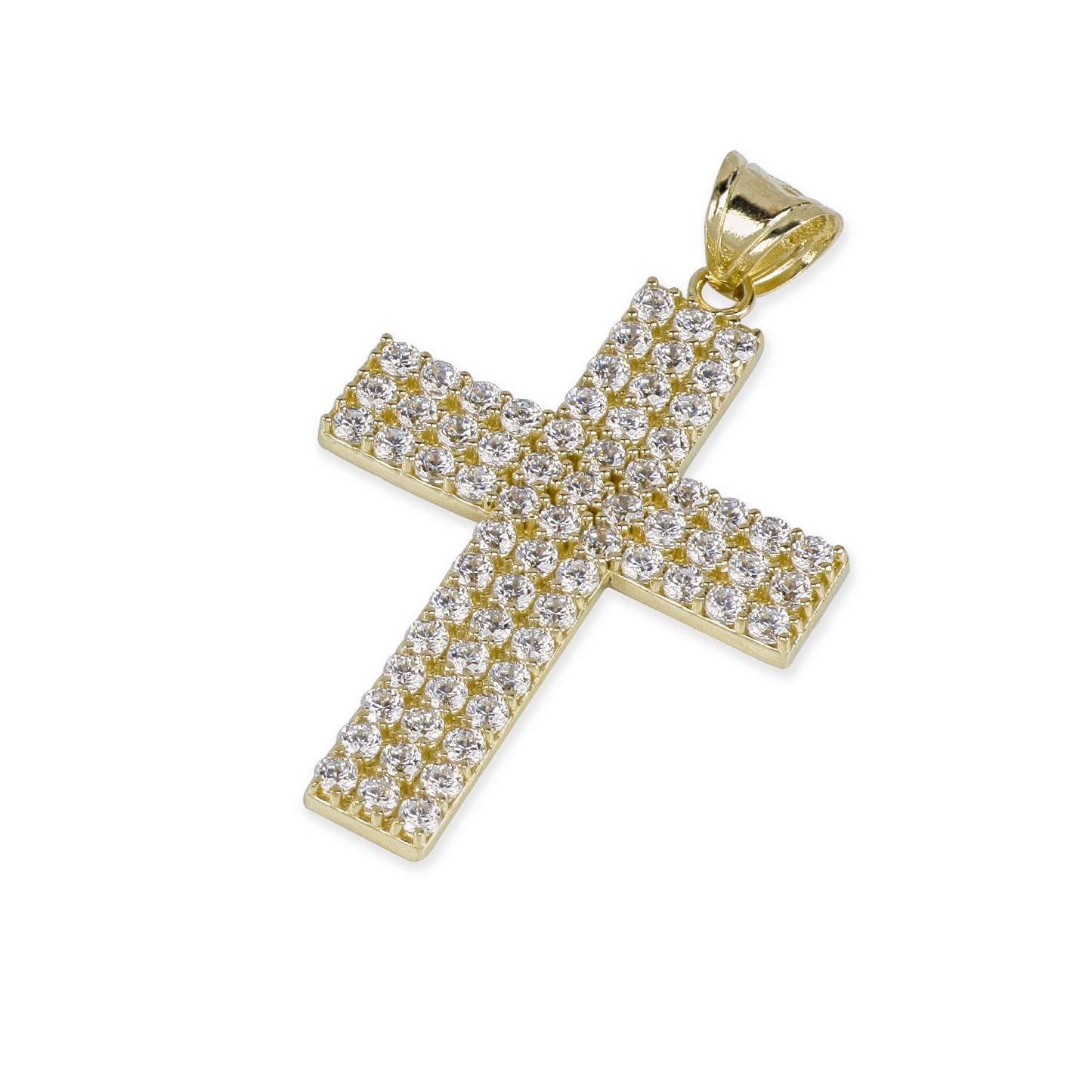 69 Stone Diamond Cross In 14K Gold