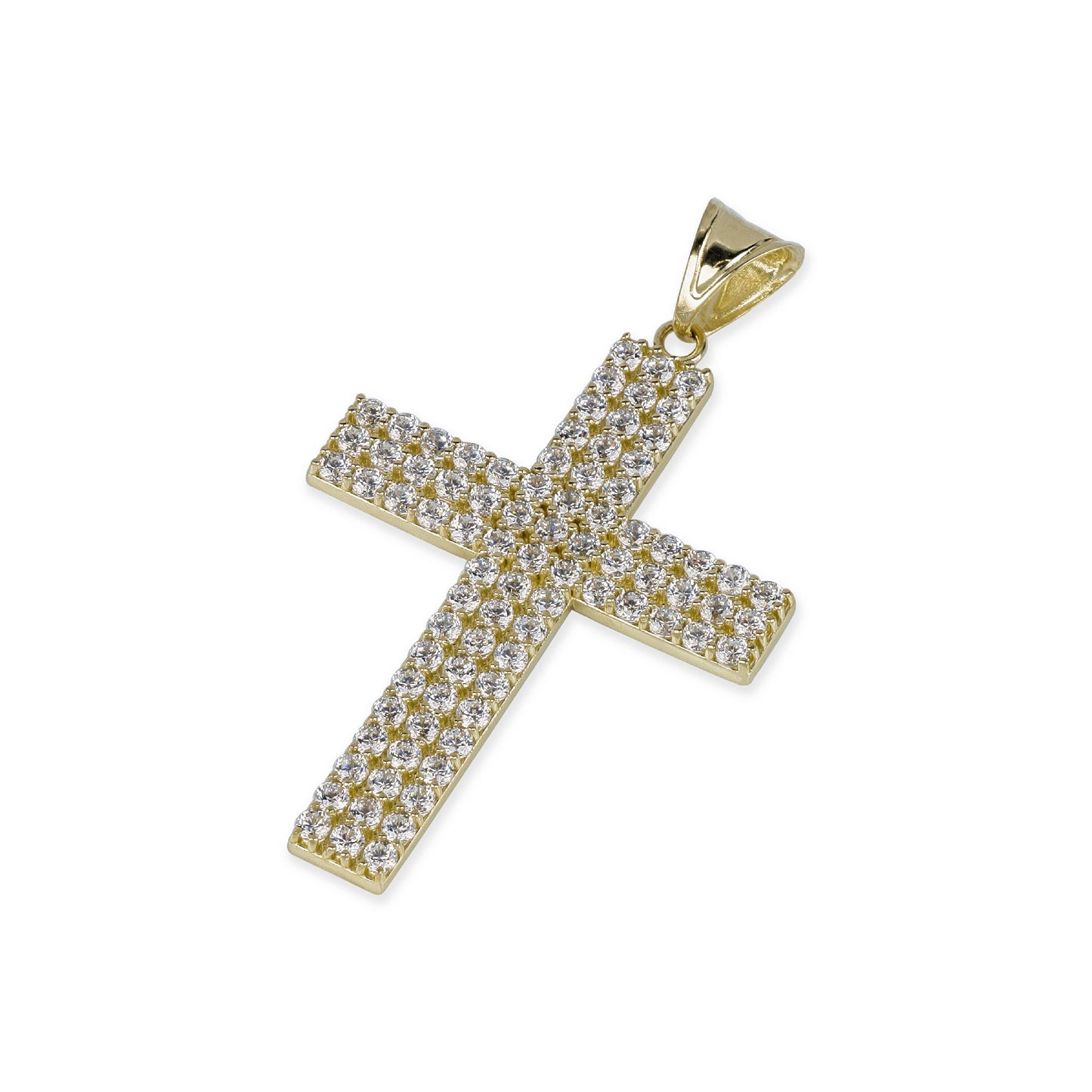 84 Stone Diamond Cross In 14K Solid Gold