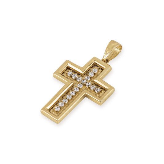 Diamond Cross In 14K Solid Gold