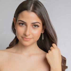 CZ Earrings In 14K Solid Gold