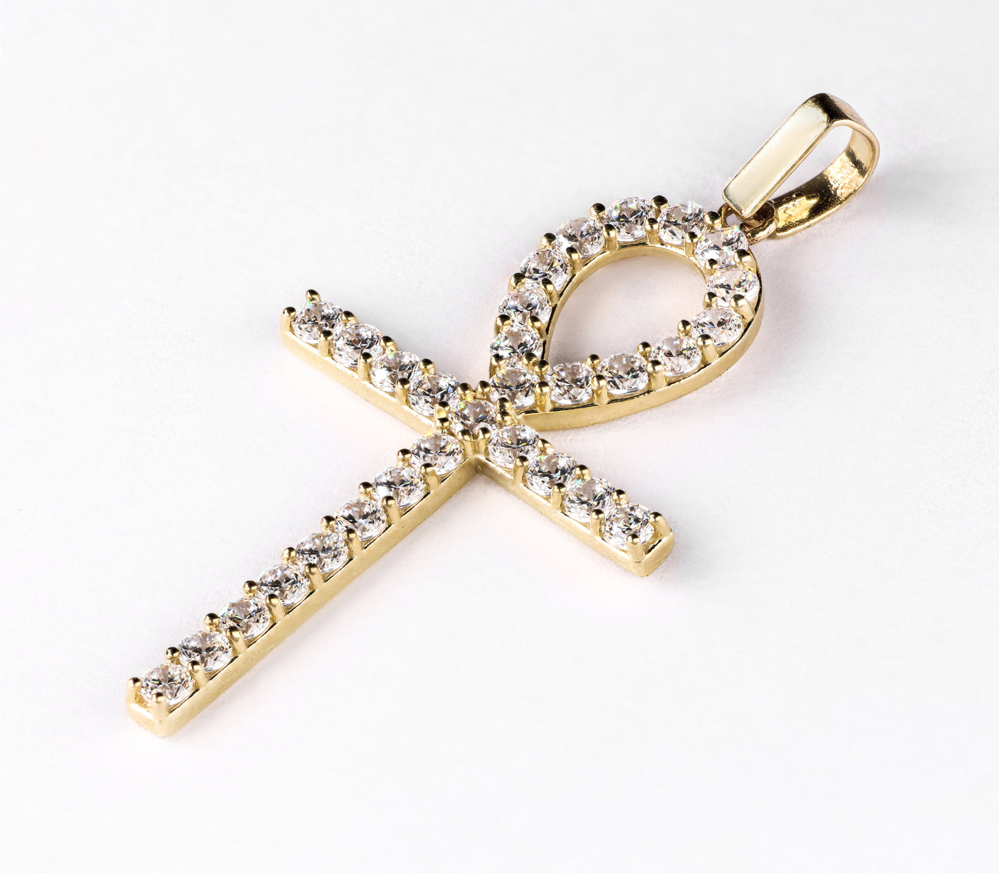 Diamond Ankh Cross In 14K Solid Gold