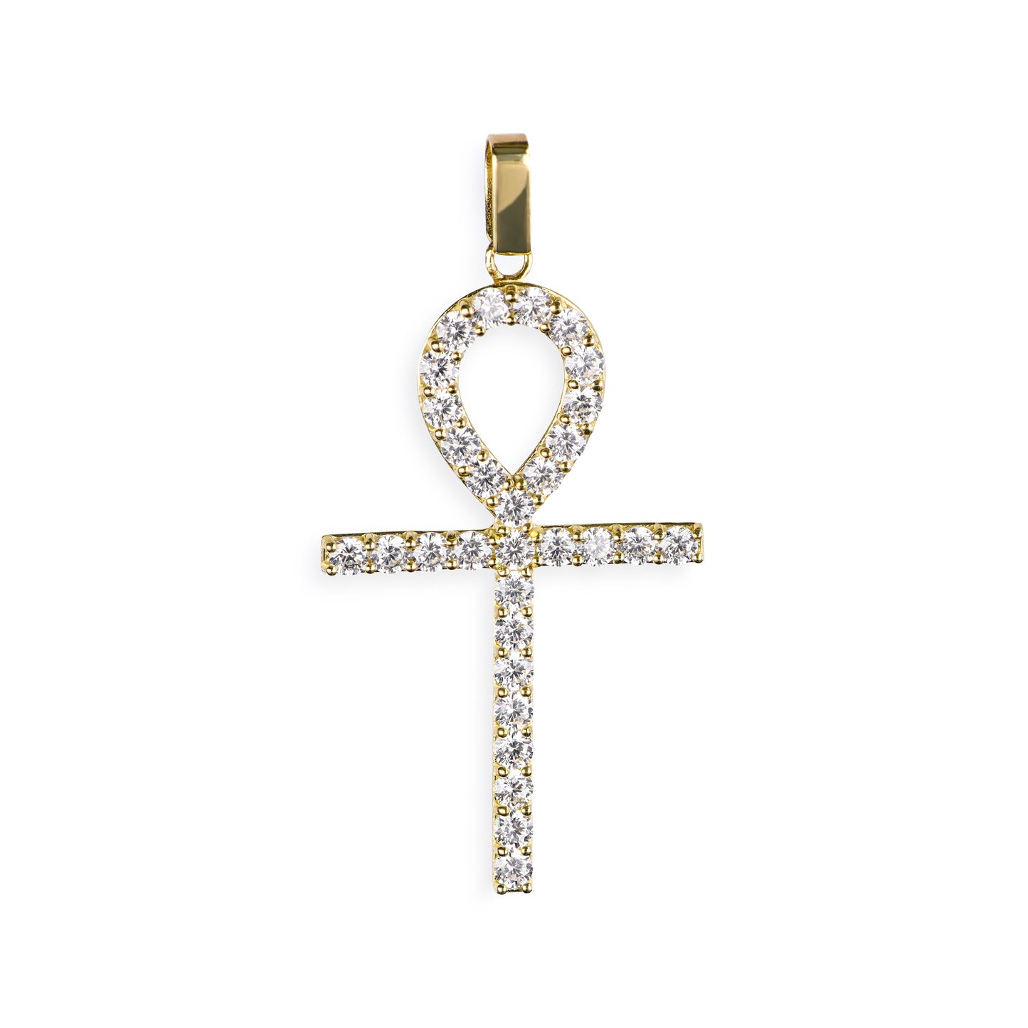 Diamond Ankh Cross In 14K Solid Gold