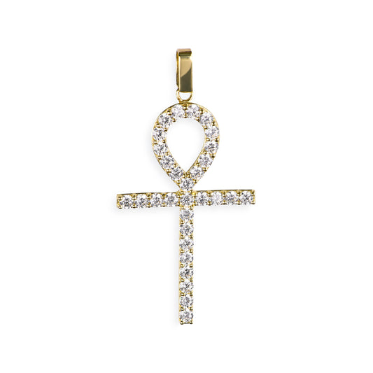 Diamond Ankh Cross In 14K Solid Gold