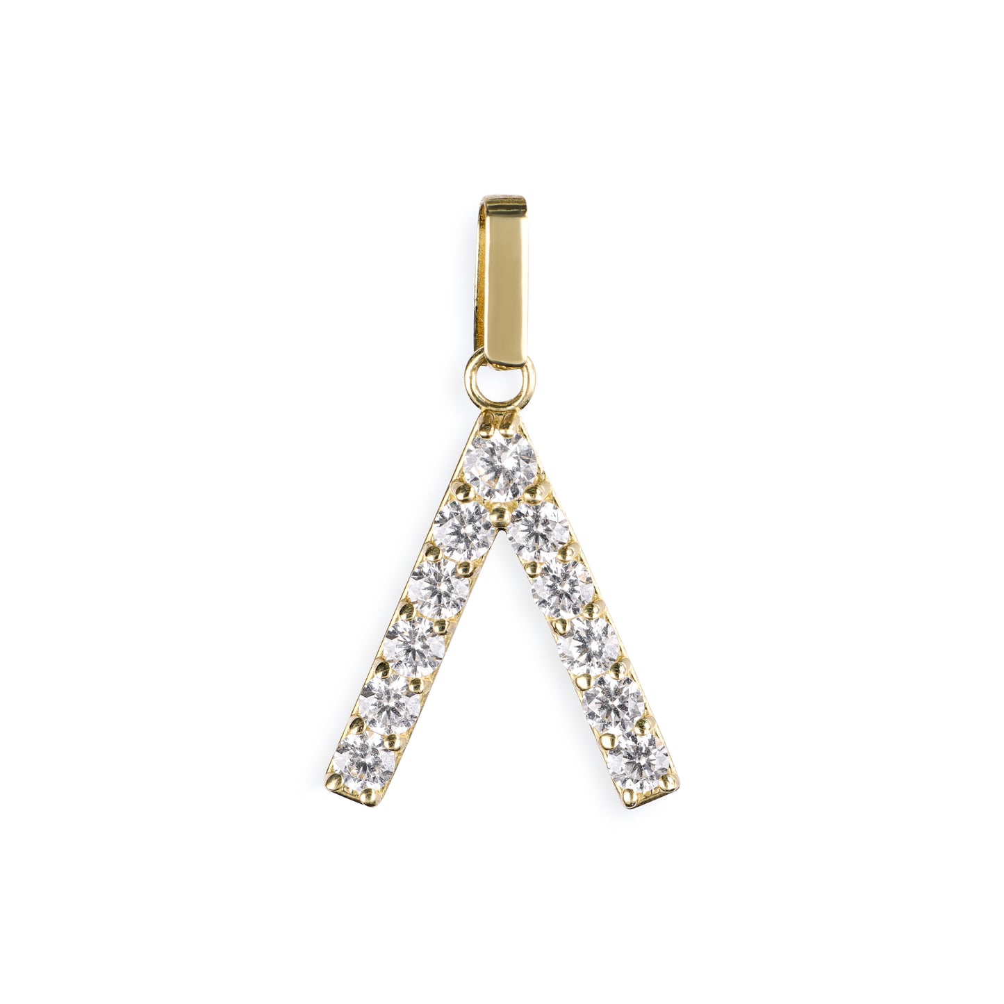 Diamond "V" In 14k Solid Gold