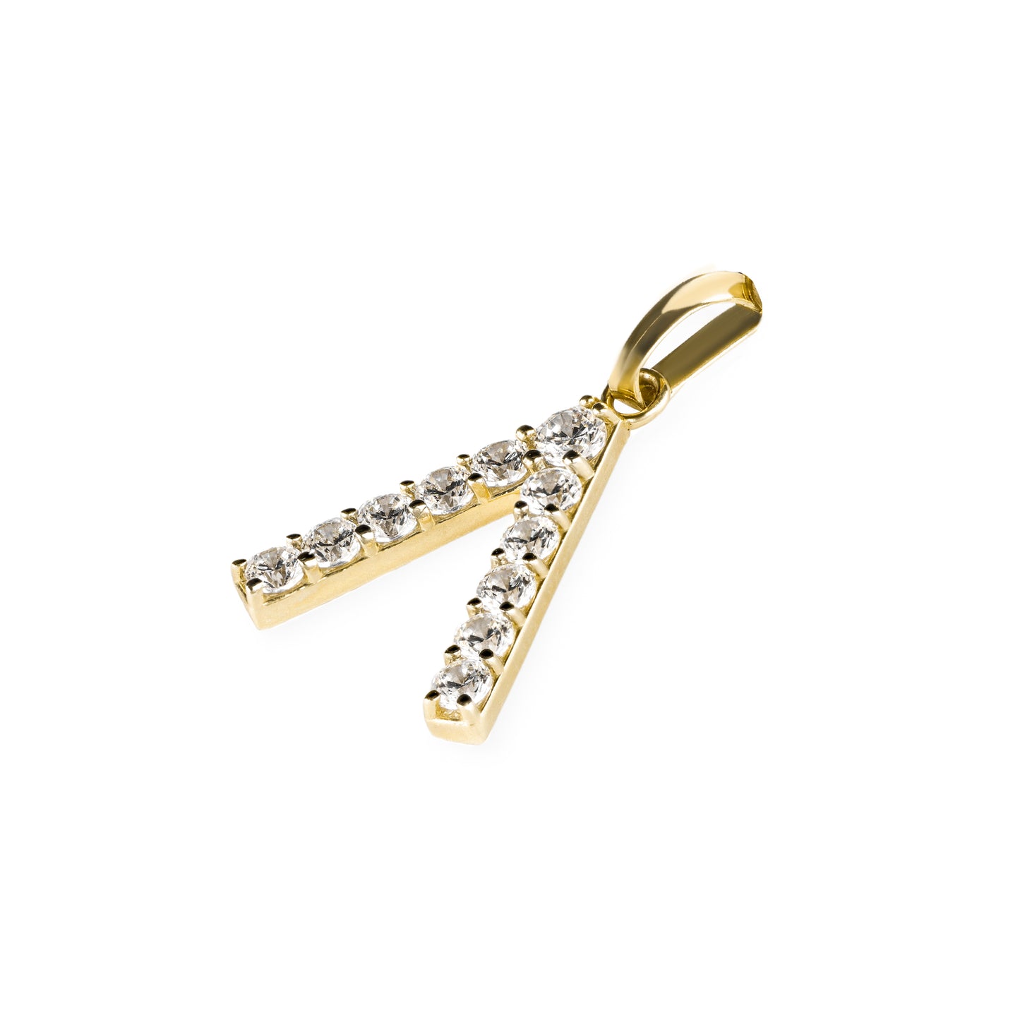 Diamond "V" In 14k Solid Gold