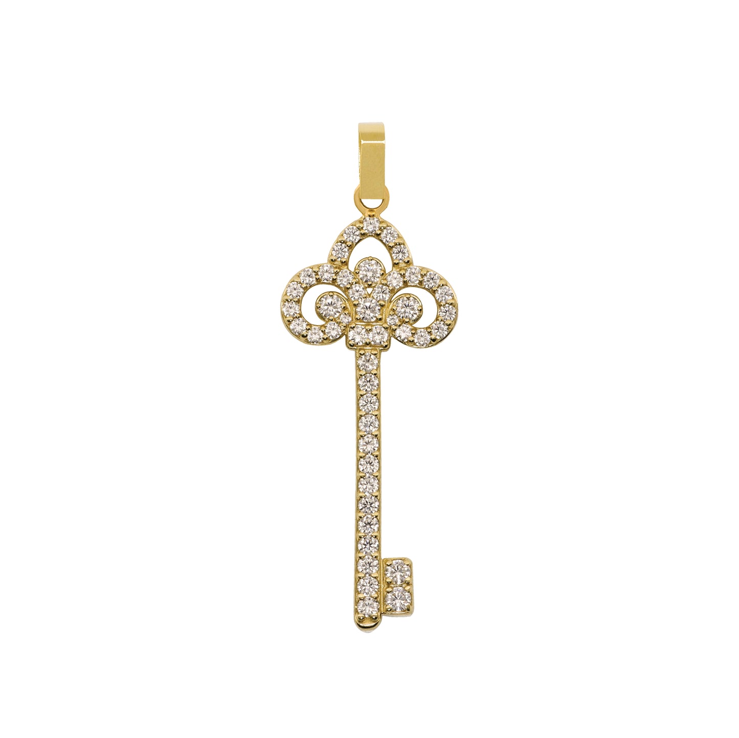 Diamond Key In 14K Solid Gold