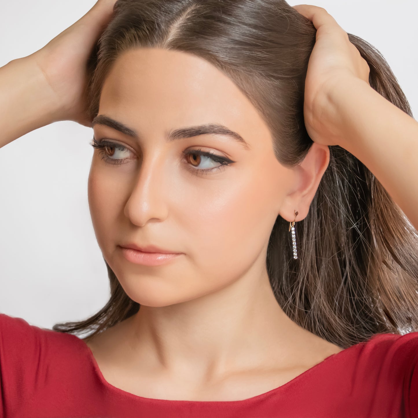 Diamond Earrings In 14K Solid Gold