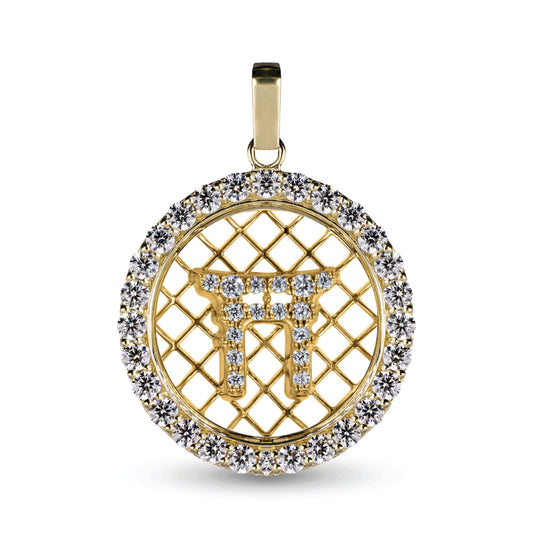 Diamond Torii Gates Pendant In 14K Solid Gold