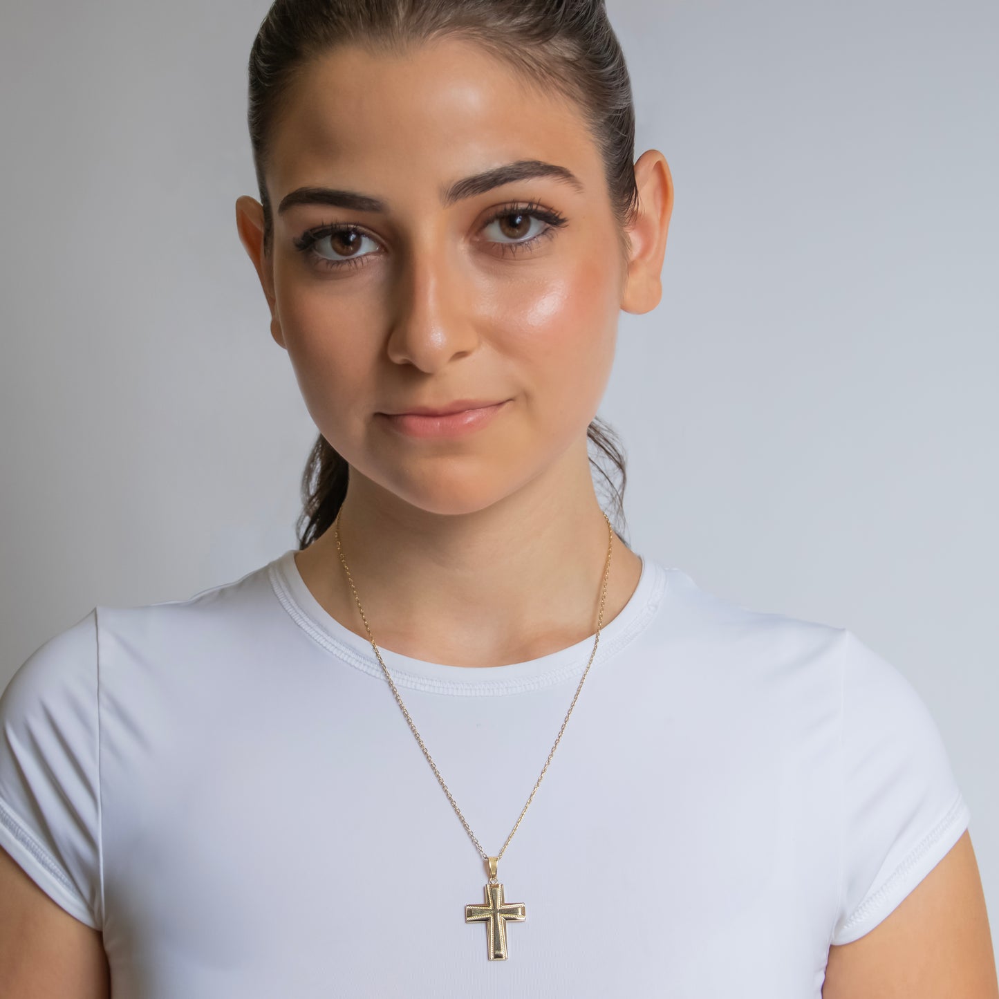 Solid Gold Cross In 14K Solid Gold