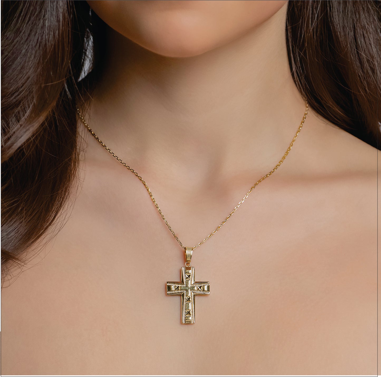 Solid Gold Cross In 14K Solid Gold