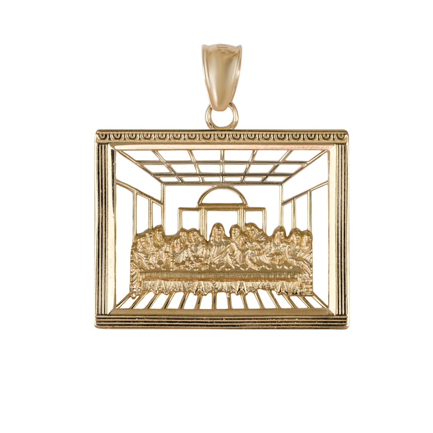 The Last Supper Outline Pendant In 14K Solid Gold