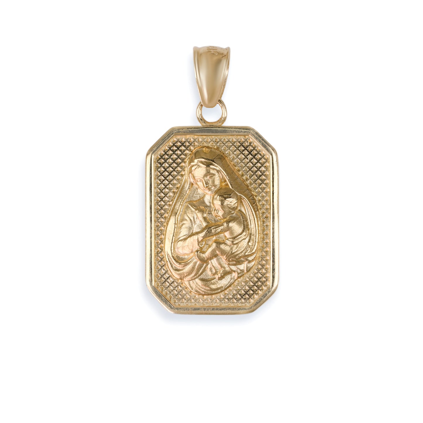 Virgin Mary & Baby Jesus Pendant In 14K Solid Gold