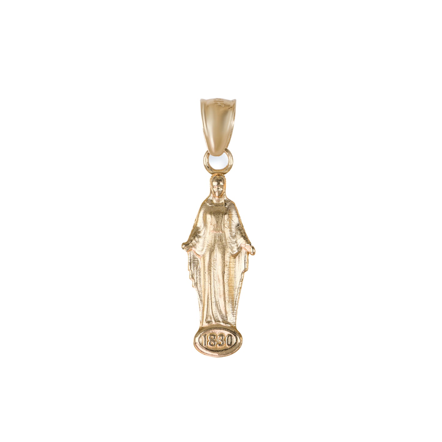 Miraculous Medal Solo Pendant In 14K Solid Gold