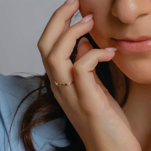 "Squares" Ring In 14K Solid Gold