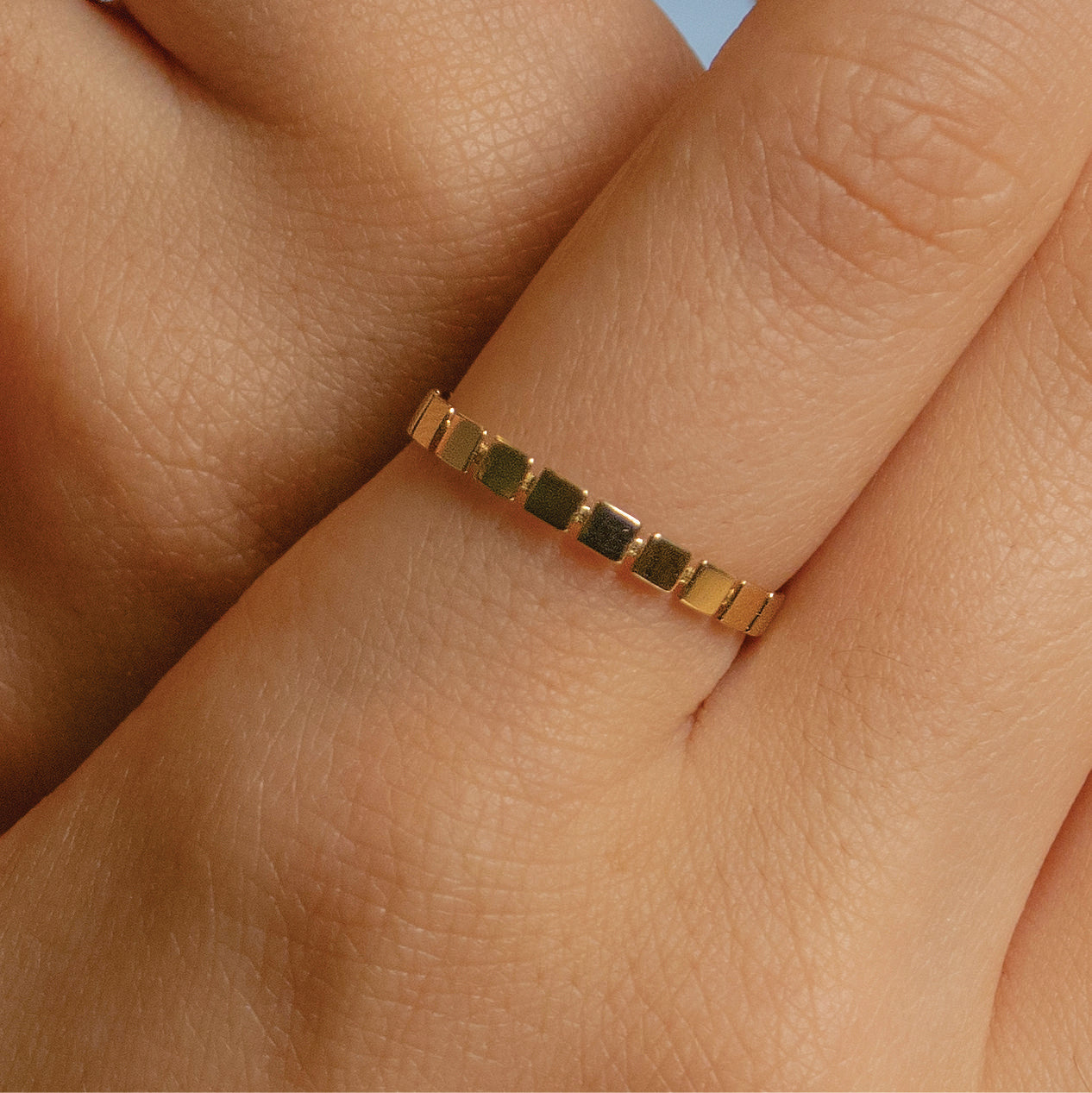 "Squares" Ring In 14K Solid Gold