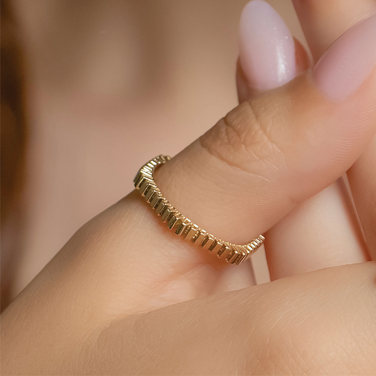 "Lines" Eternity Ring In 14K Solid Gold