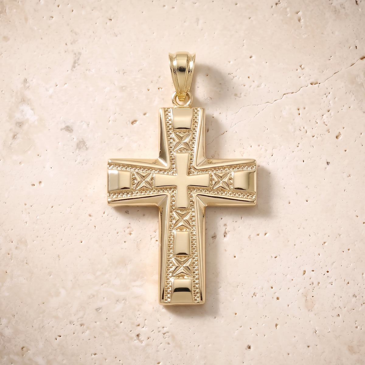 Solid Gold Cross In 14K Solid Gold