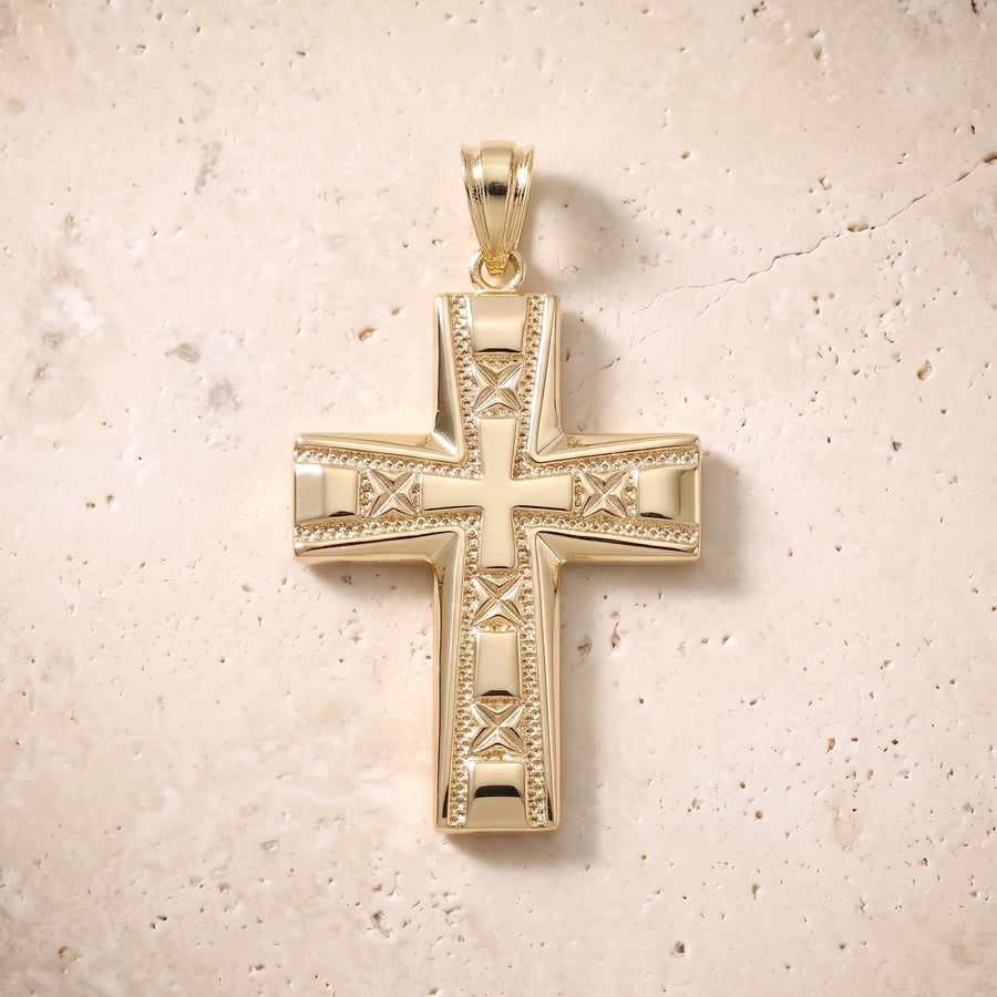 Solid Gold Cross In 14K Solid Gold