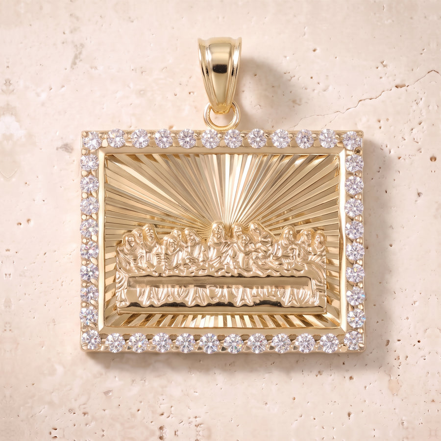 The Last Supper Diamond Pendant In 14K Solid Gold