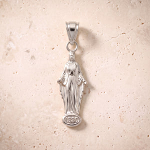 Miraculous Medal Solo Pendant In 14K Solid Gold