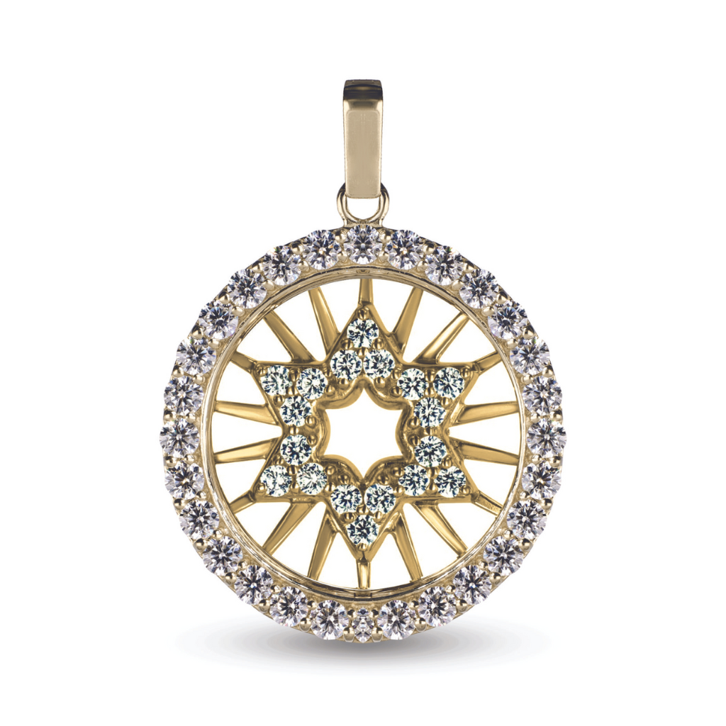 Diamond Star of David Pendant In 14K Solid Gold