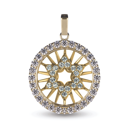 Diamond Star of David Pendant In 14K Solid Gold