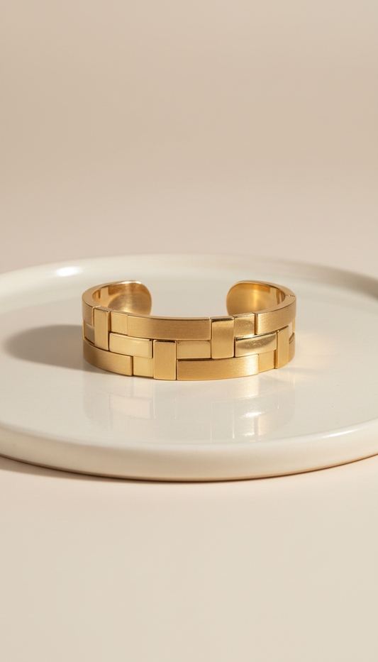 18k Textured Cuff Bracelet