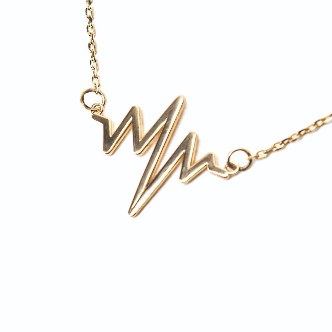 Heartbeat Necklace In 14K Solid Gold