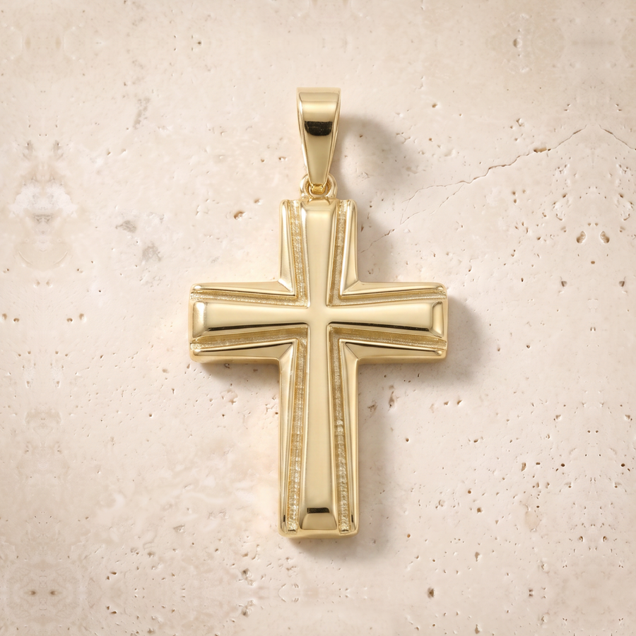 Solid Gold Cross In 14K Solid Gold