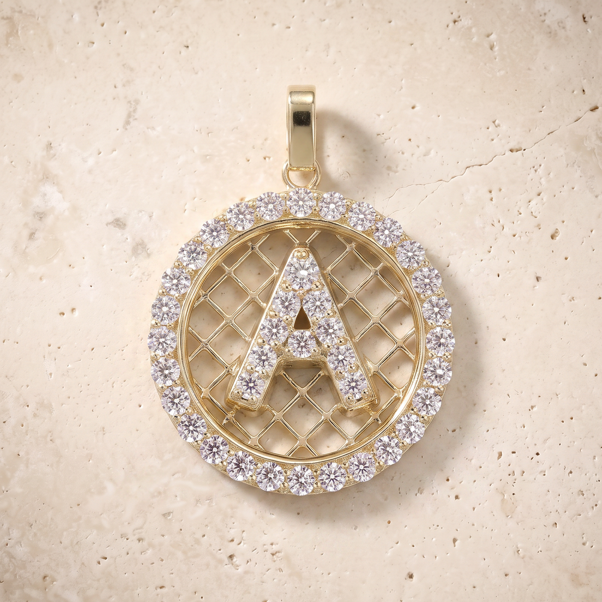 Diamond Initials In 14K Solid Gold
