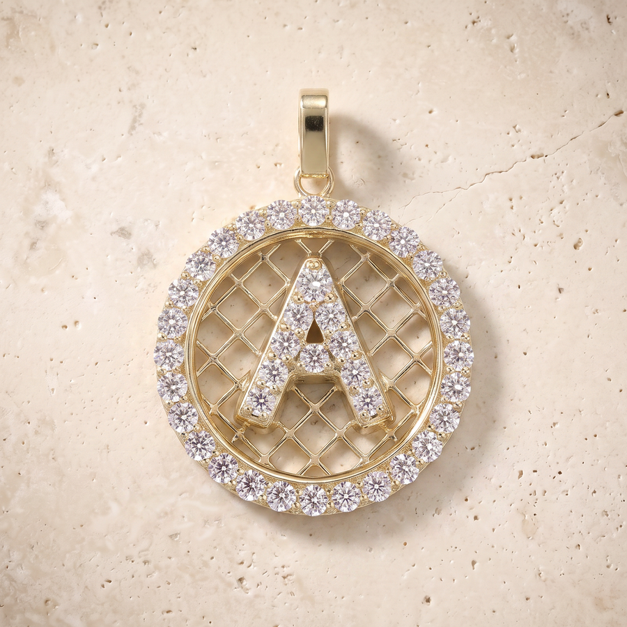 Diamond Initials In 14K Solid Gold