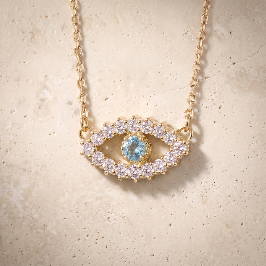 Diamond Evil Eye In 14K Solid Gold