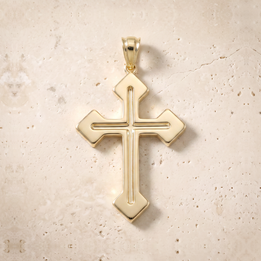 Orthodox Cross In 14K Solid Gold