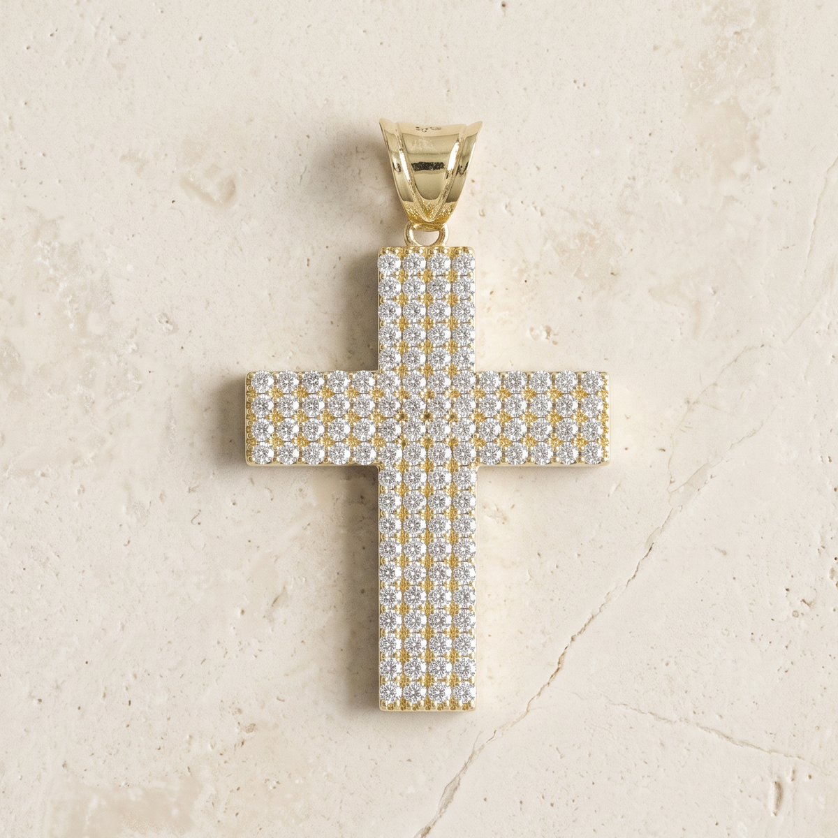 116 Diamond Cross In 14K Solid Gold